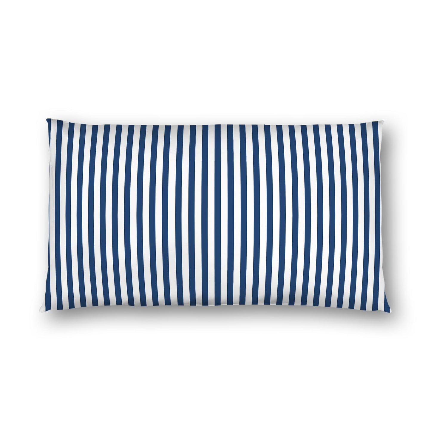 Off-white Cotton Sateen Sham, Thin Royal Blue Bars on Front, White Reverse Side | CSSH-1291-241, King - 51 x 91 cm / 20 x 36 inches