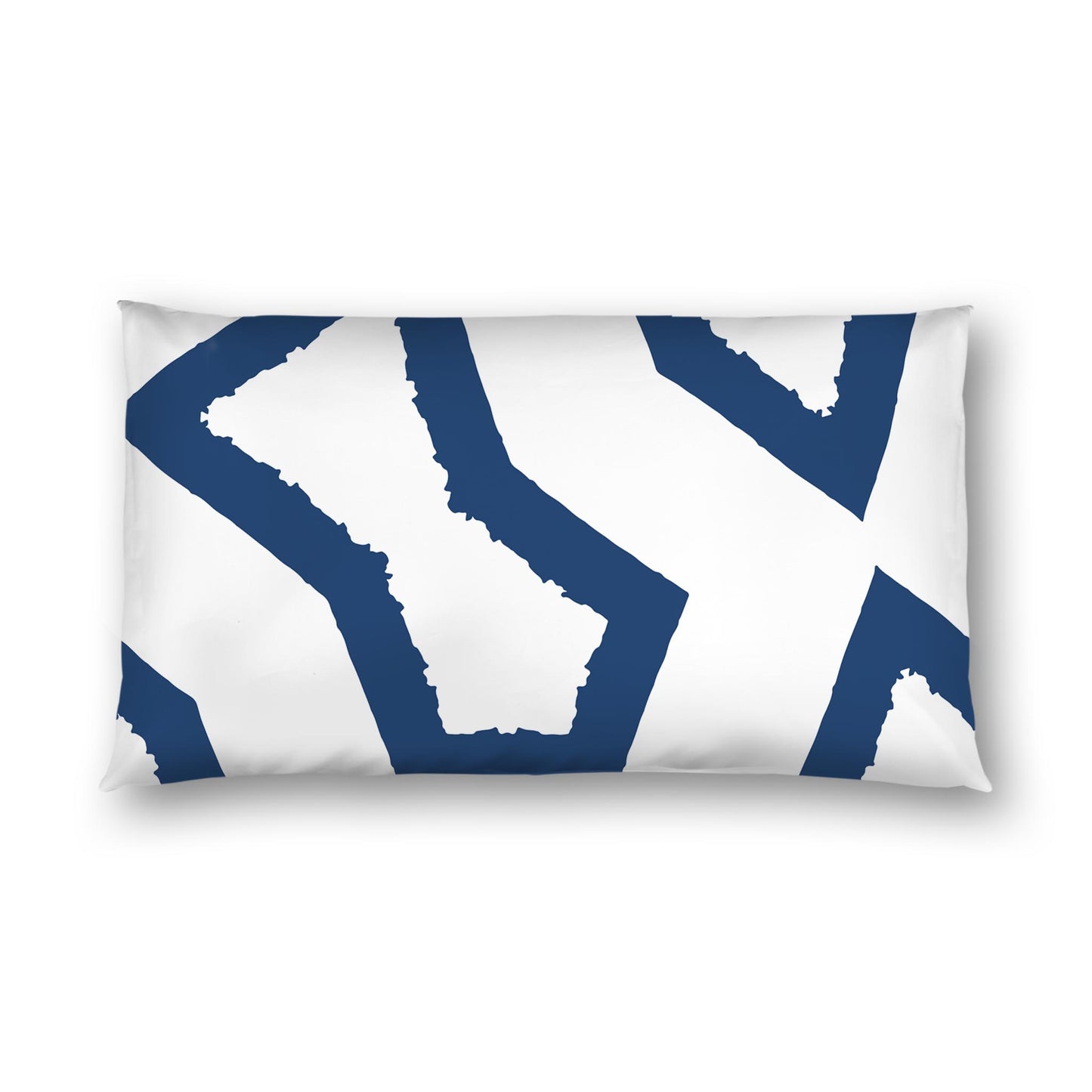 Off-white Cotton Sateen Sham, Bold Royal Blue Graphic on Front, White Reverse Side | CSSH-1291-391, King - 51 x 91 cm / 20 x 36 inches