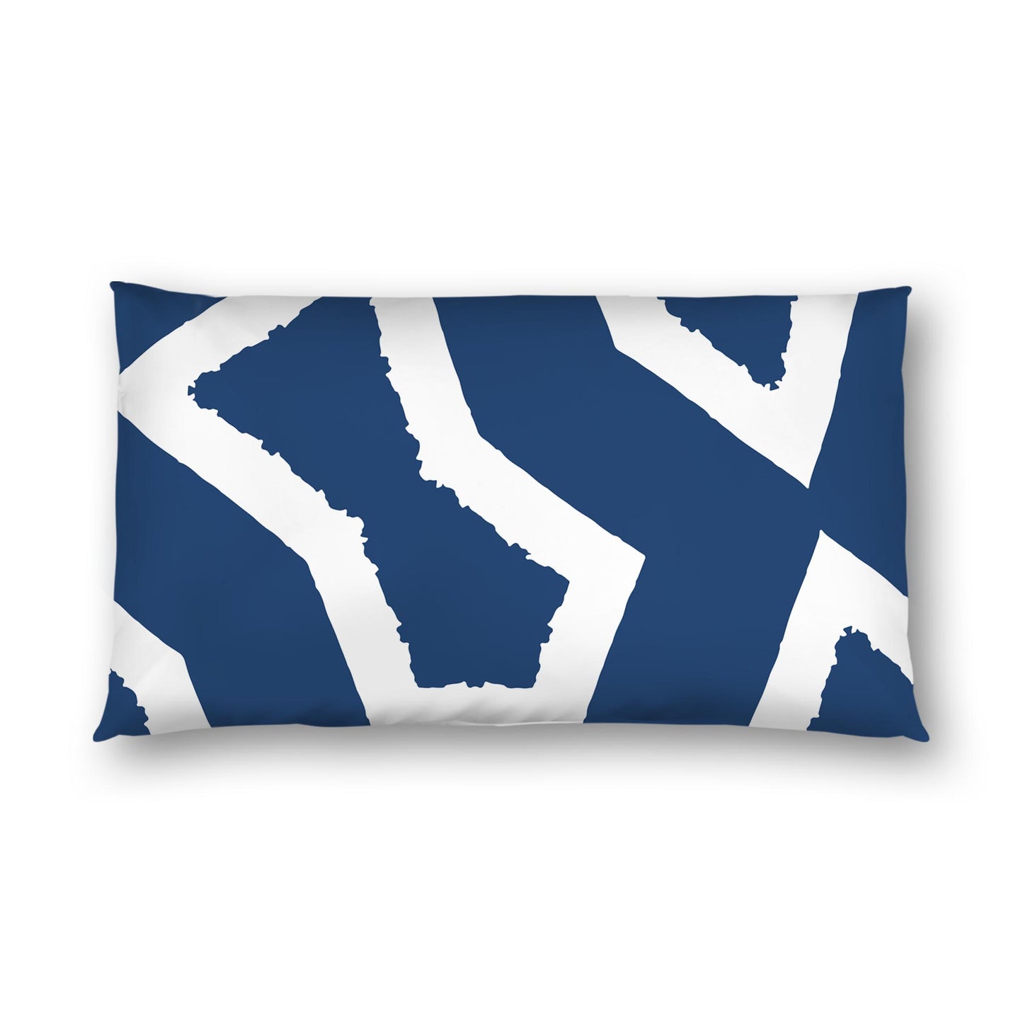Royal Blue Cotton Sateen Sham, Bold Off-white Graphic on Front, White Reverse Side | CSSH-1291-392, King - 51 x 91 cm / 20 x 36 inches