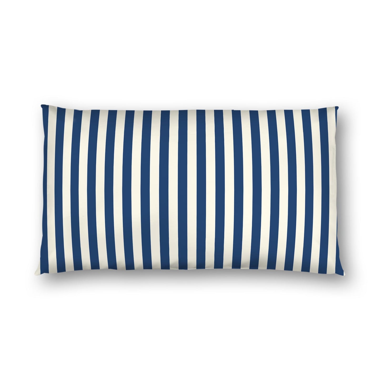 Pale Cream Cotton Sateen Sham, Royal Blue Bars on Front, White Reverse Side | CSSH-1293-051, King - 51 x 91 cm / 20 x 36 inches
