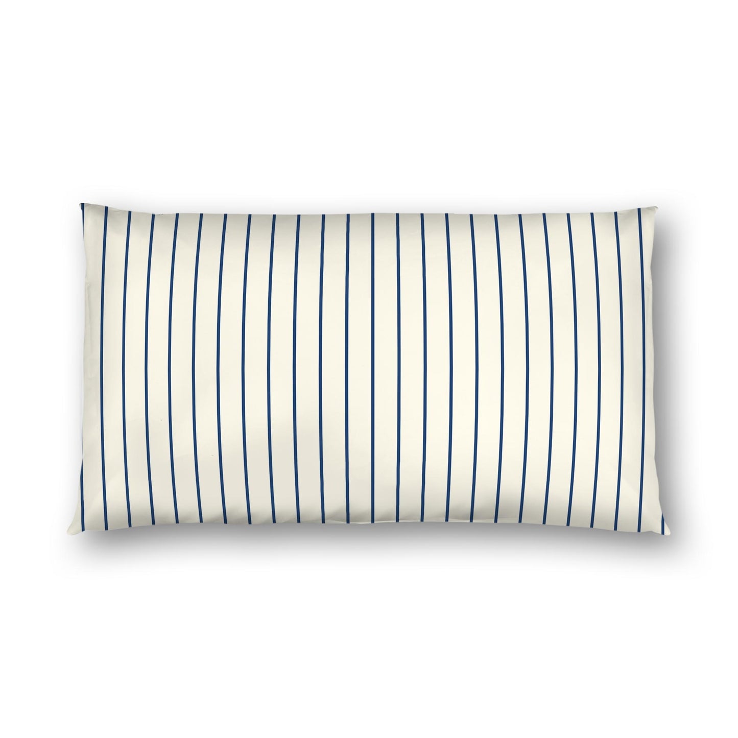 Pale Cream Cotton Sateen Sham, Royal Blue Stripes on Front, White Reverse Side | CSSH-1293-151, King - 51 x 91 cm / 20 x 36 inches