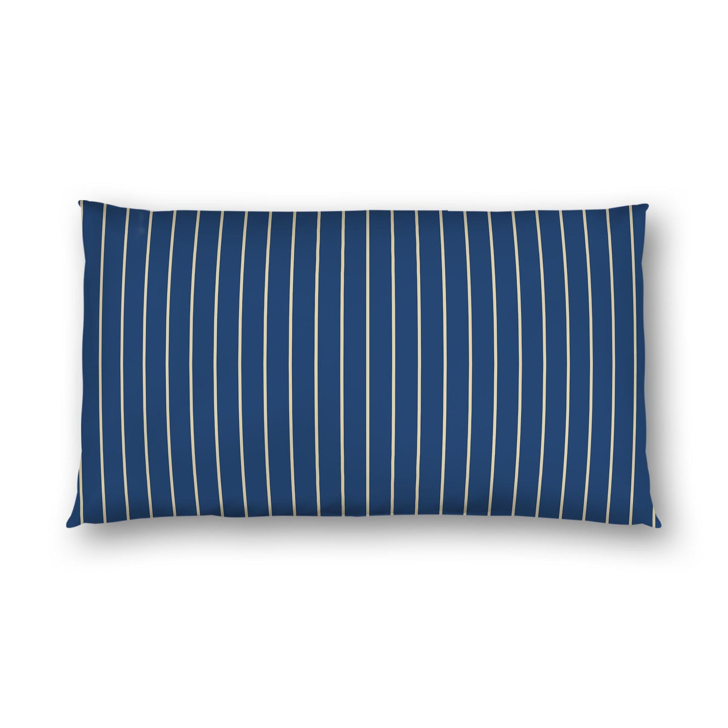 Royal Blue Cotton Sateen Sham, Tan Stripes on Front, White Reverse Side | CSSH-1294-152, King - 51 x 91 cm / 20 x 36 inches