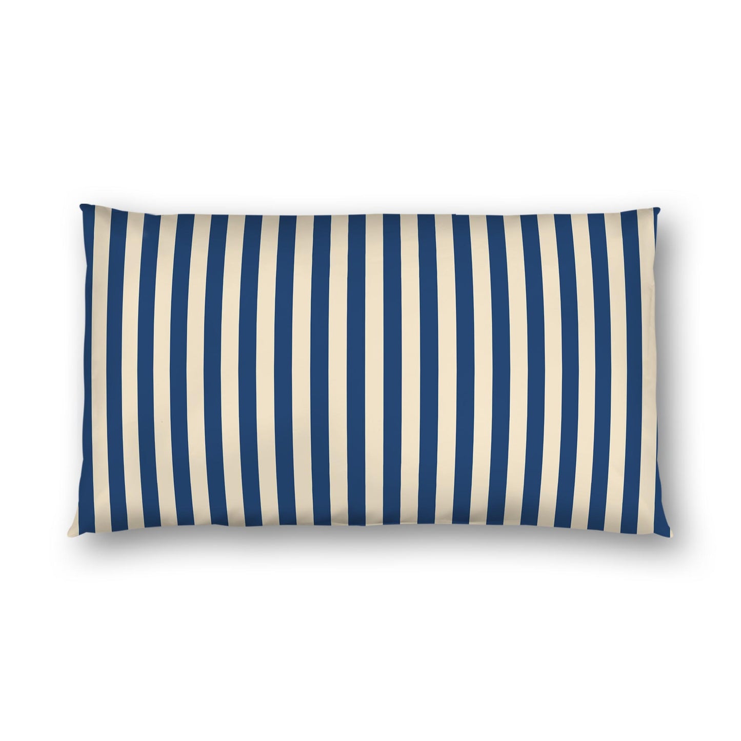 Beige Cotton Sateen Sham, Royal Blue Bars on Front, White Reverse Side | CSSH-1295-051, King - 51 x 91 cm / 20 x 36 inches