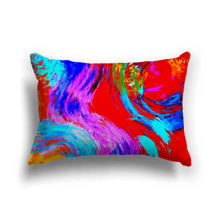 Graphic Art Cushion Cover | Red Abstract Swirl, CAPC-2142, 51 x 36 cm / 20 x 14 inches