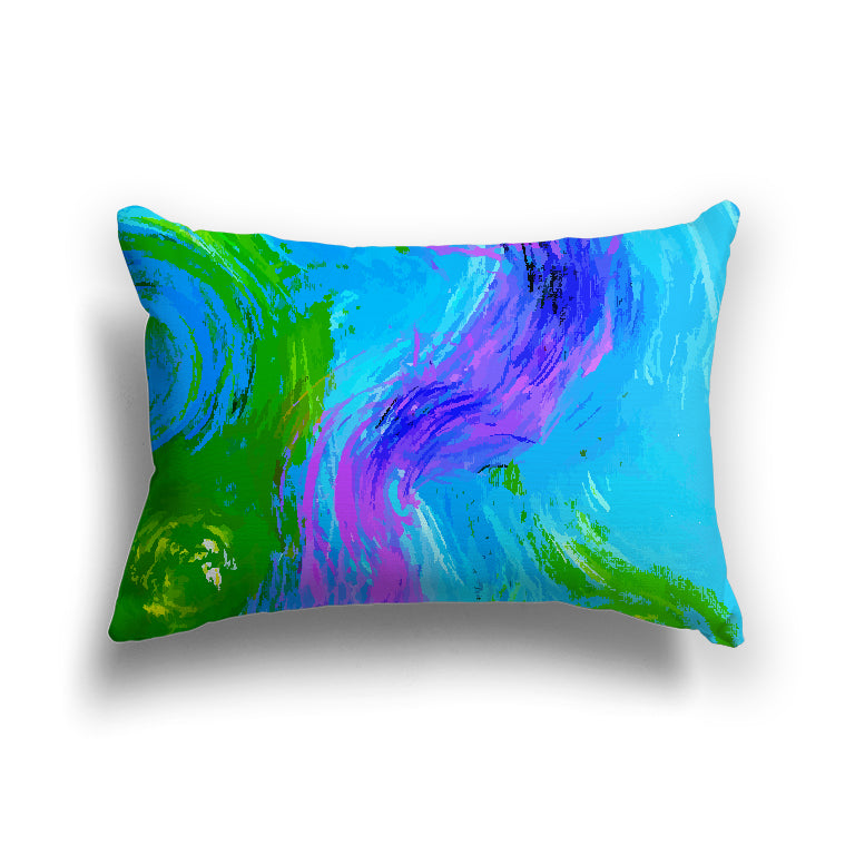 Graphic Art Cushion Cover | Blue Abstract Swirl, CAPC-2149, 51 x 36 cm / 20 x 14 inches
