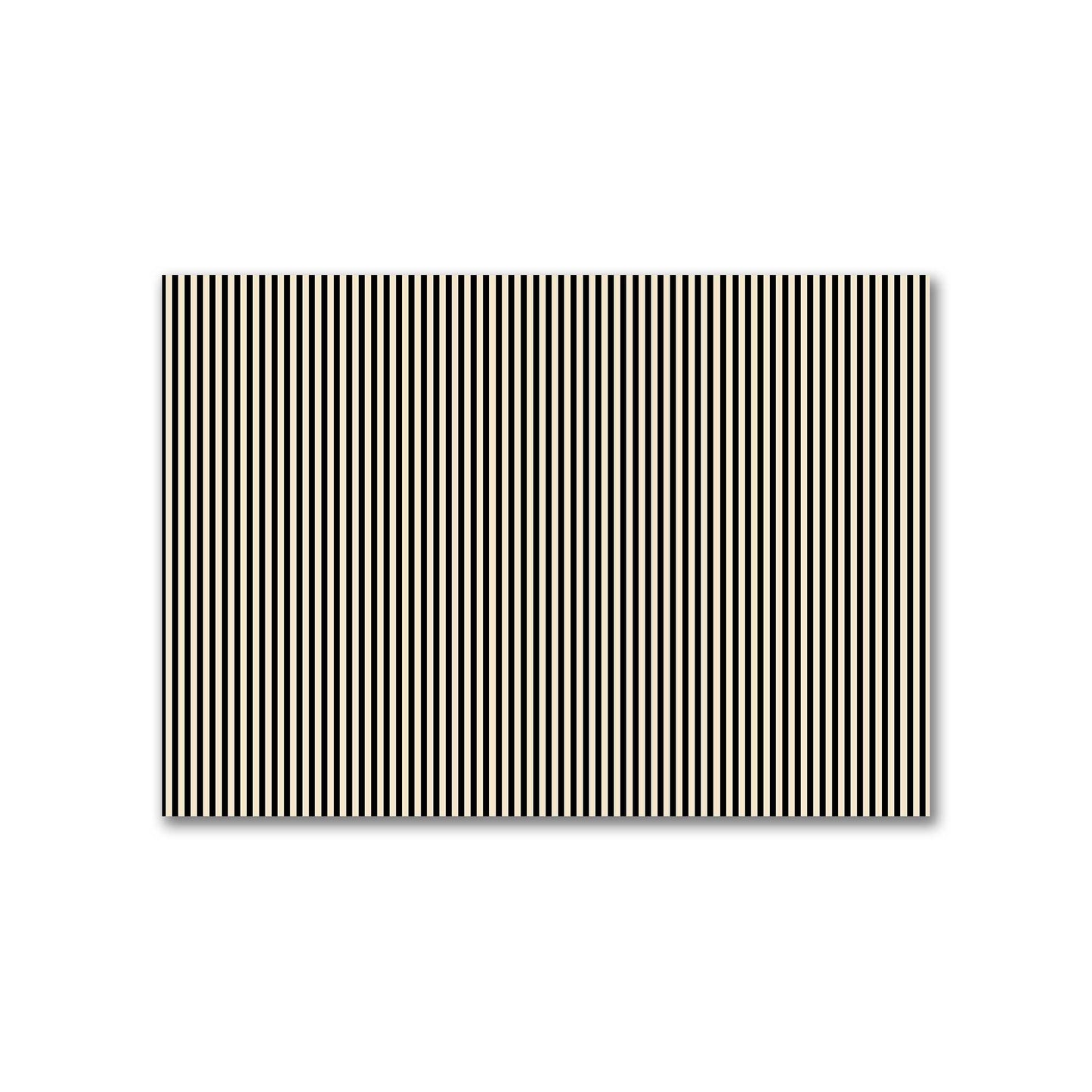 Cotton Canvas Fabric with Thin Black Bars on Beige, FACC-1015-241