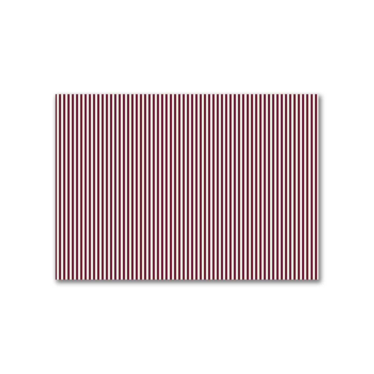 Cotton Canvas Fabric with Thin Burgundy Red Bars on Pale Cream, FACC-1283-241