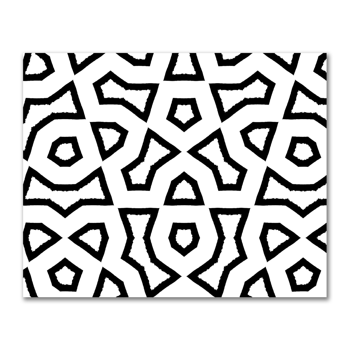 Off-White Cotton Sateen Fabric with Bold Black Graphic | FACS-1010-391