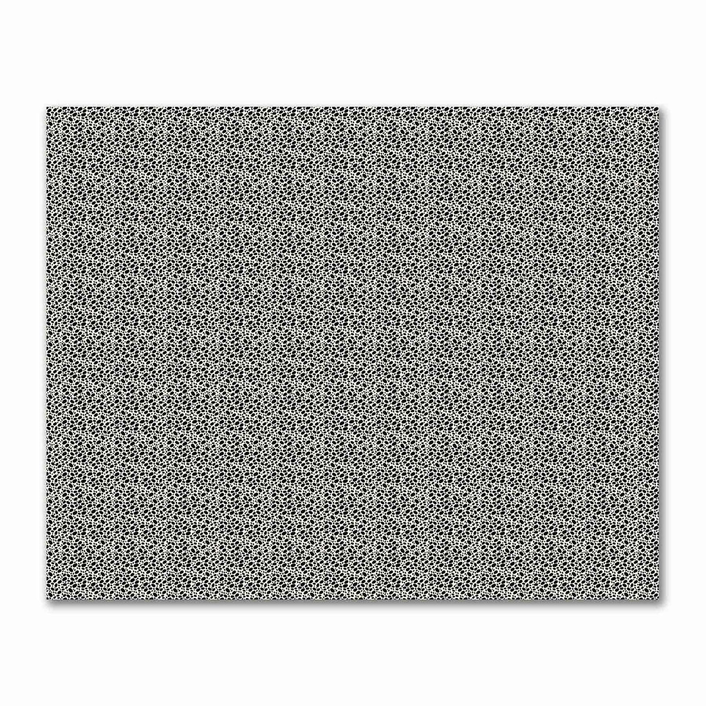 Pale Cream Cotton Sateen Fabric with Black Hand-painted Dab Motif Print | FACS-1013-092