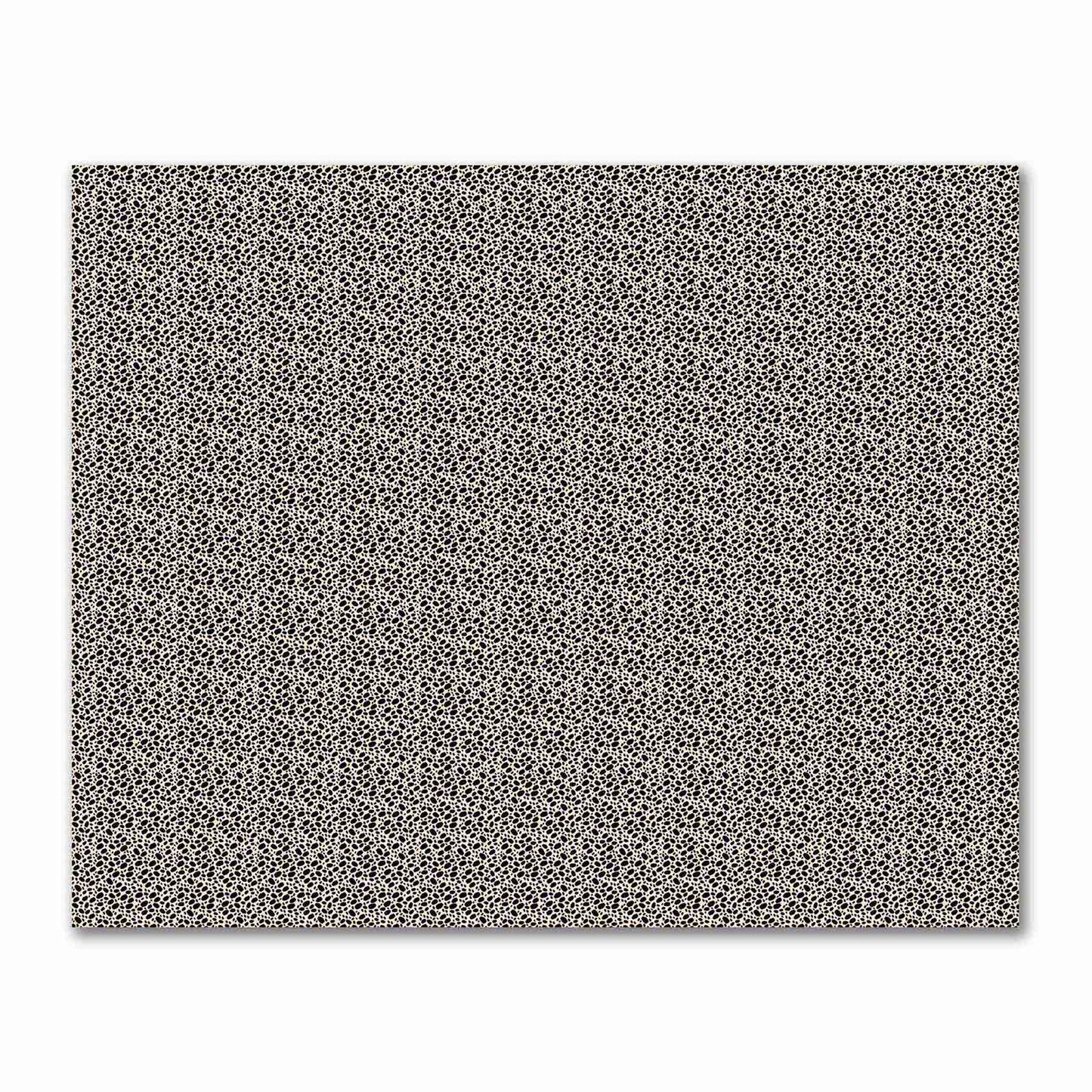 Beige Cotton Sateen Fabric with Black Hand-painted Dab Motif Print | FACS-1015-092