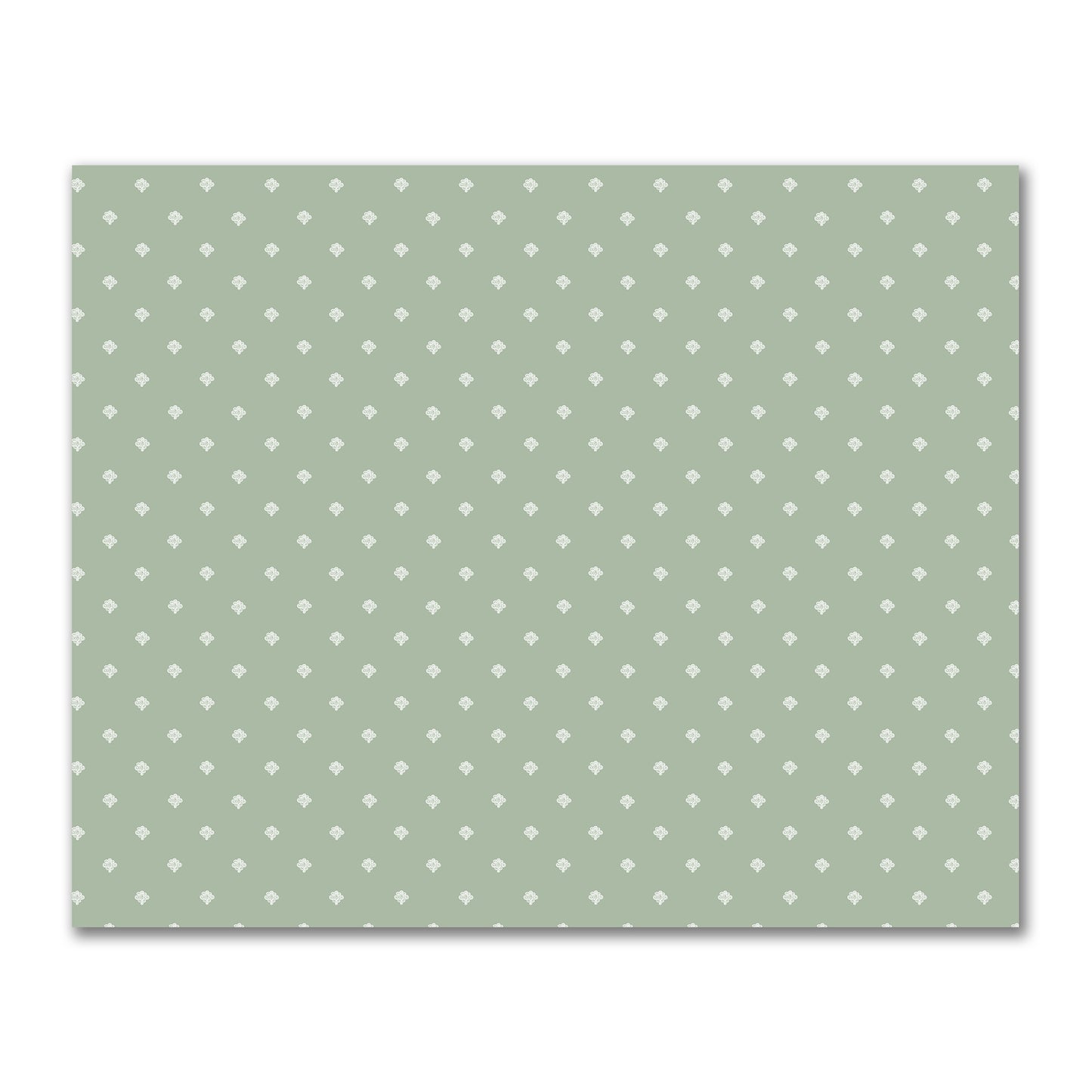 Green Cotton Sateen Fabric with Off-White Hand-painted Swizzle Motif Print | FACS-1052-172