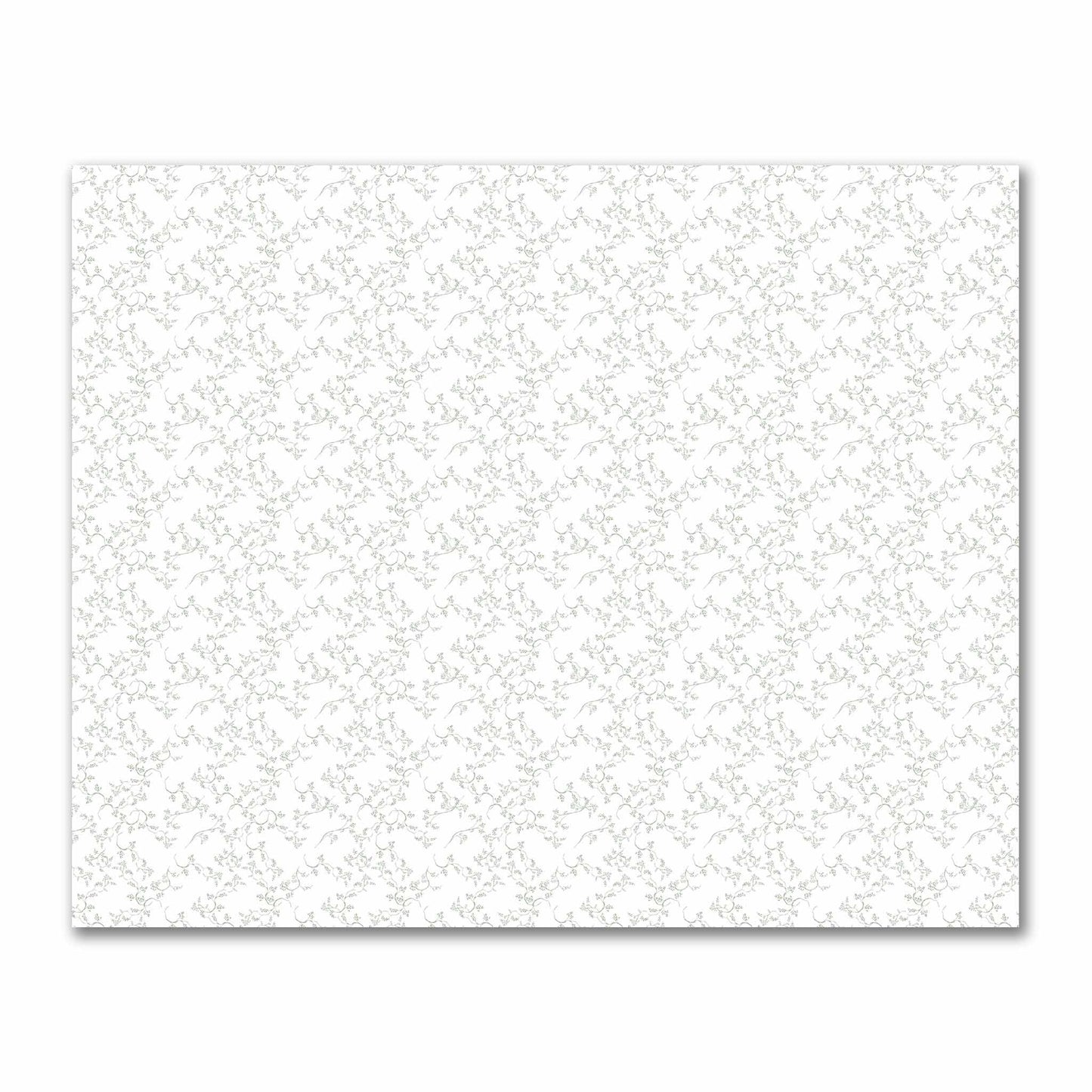 Off-White Cotton Sateen Fabric with Green Hand-painted Vine Print | FACS-1052-181