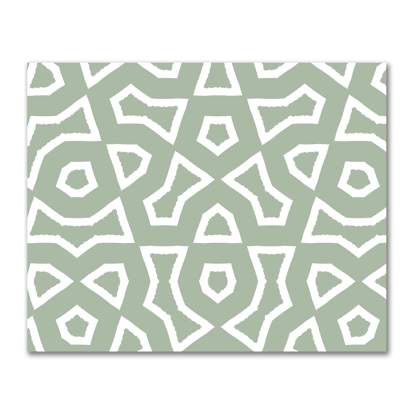 Green Cotton Sateen Fabric with Bold Off-White Graphic | FACS-1052-392