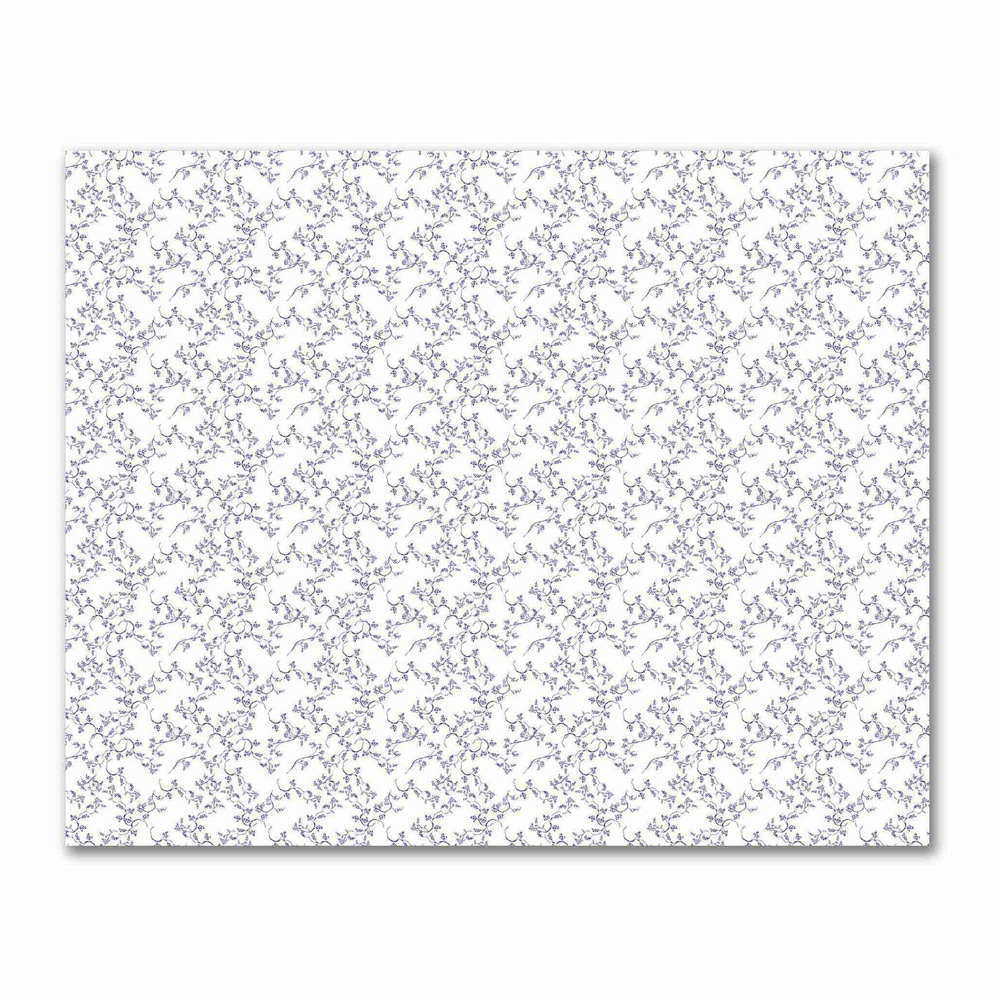 Off-White Cotton Sateen Fabric with Purple Hand-painted Vine Print | FACS-1143-181