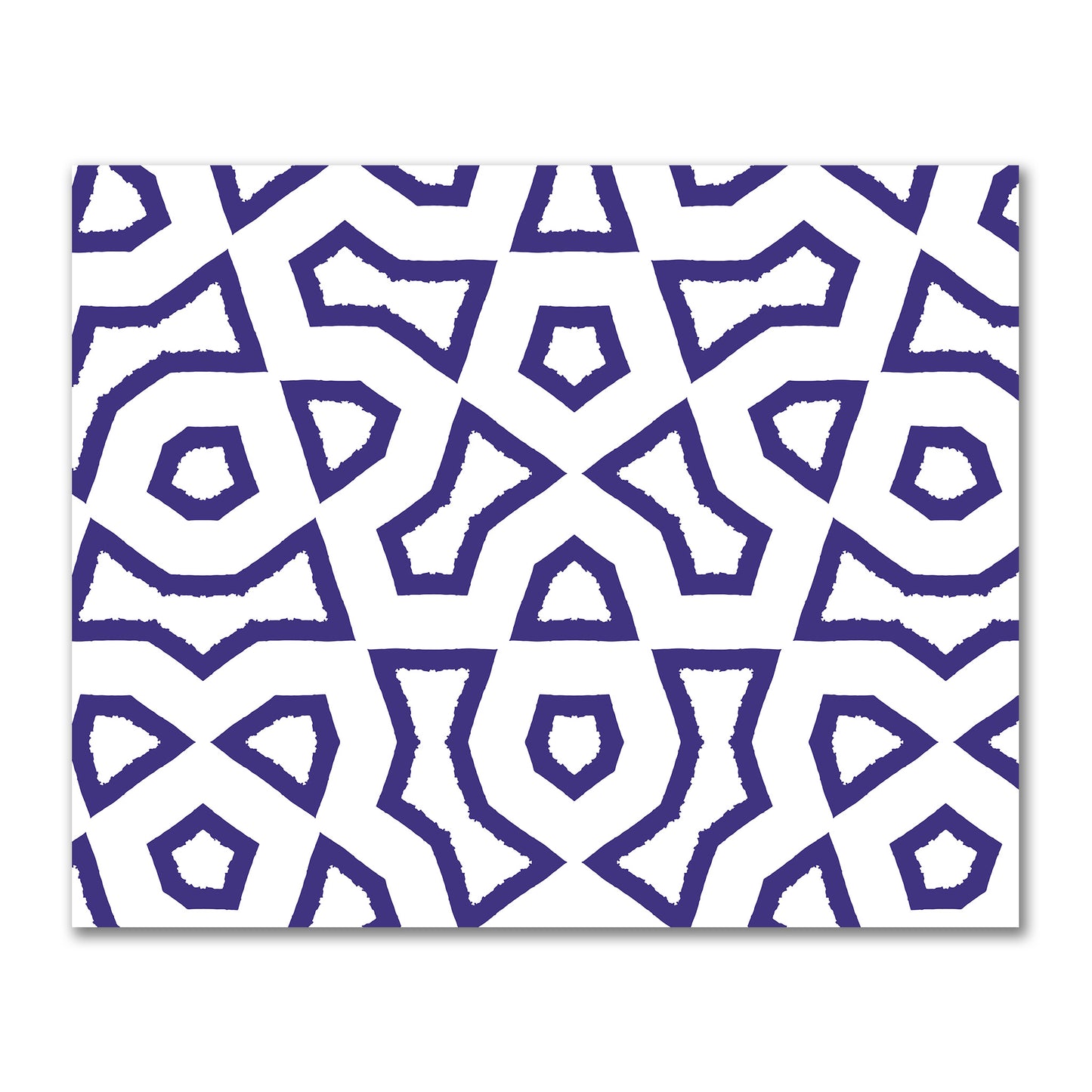 Off-White Cotton Sateen Fabric with Bold Purple Graphic | FACS-1143-391