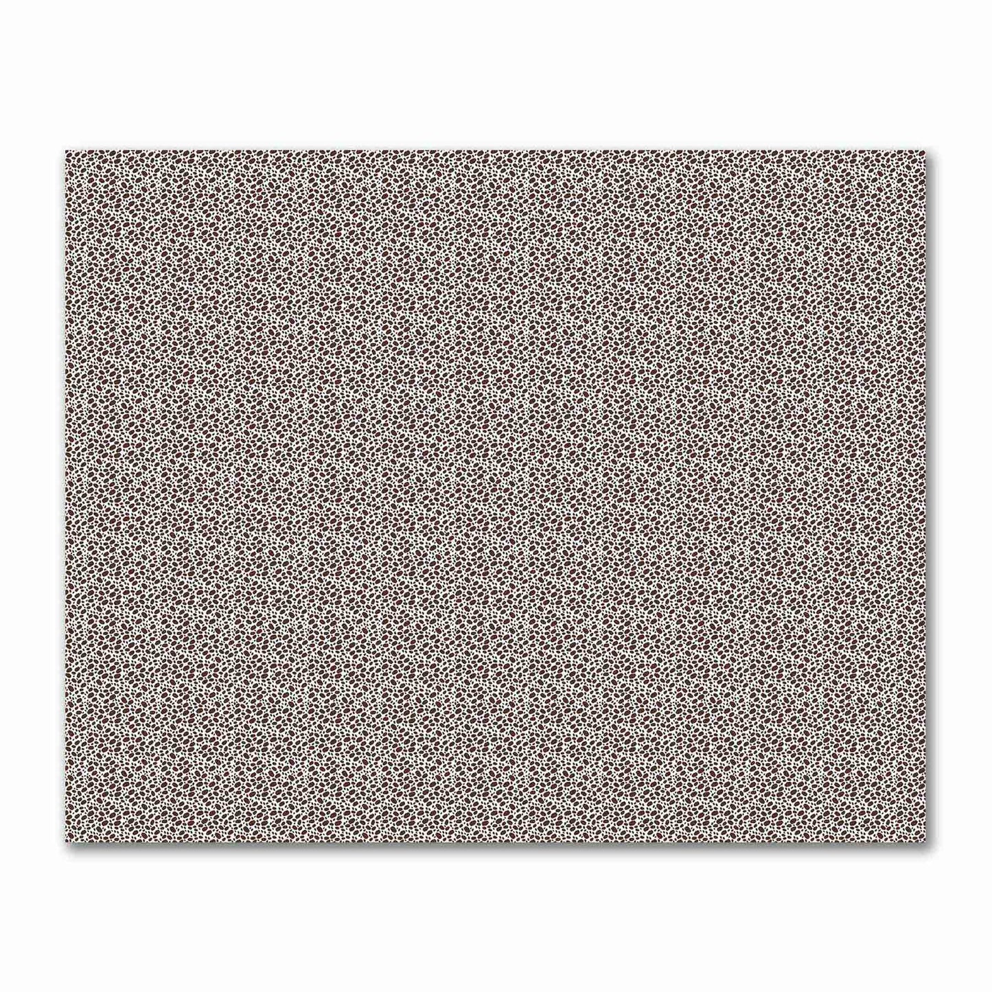 Off-White Cotton Sateen Fabric with Brown Hand-painted Dab Motif Print | FACS-1161-092