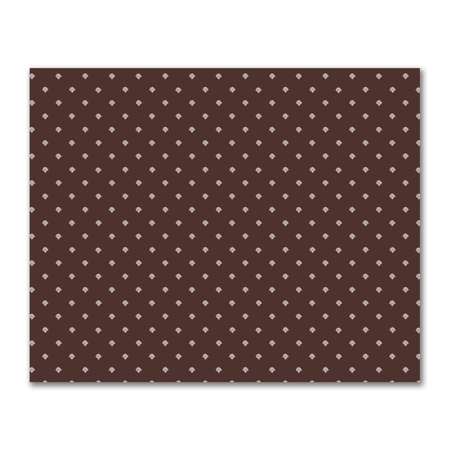 Brown Cotton Sateen Fabric with Off-White Hand-painted Swizzle Motif Print | FACS-1161-172