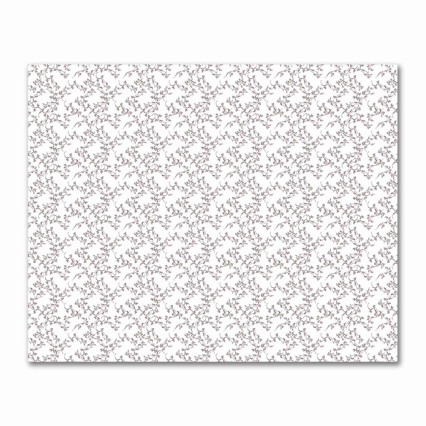Off-White Cotton Sateen Fabric with Brown Hand-painted Vine Print | FACS-1161-181