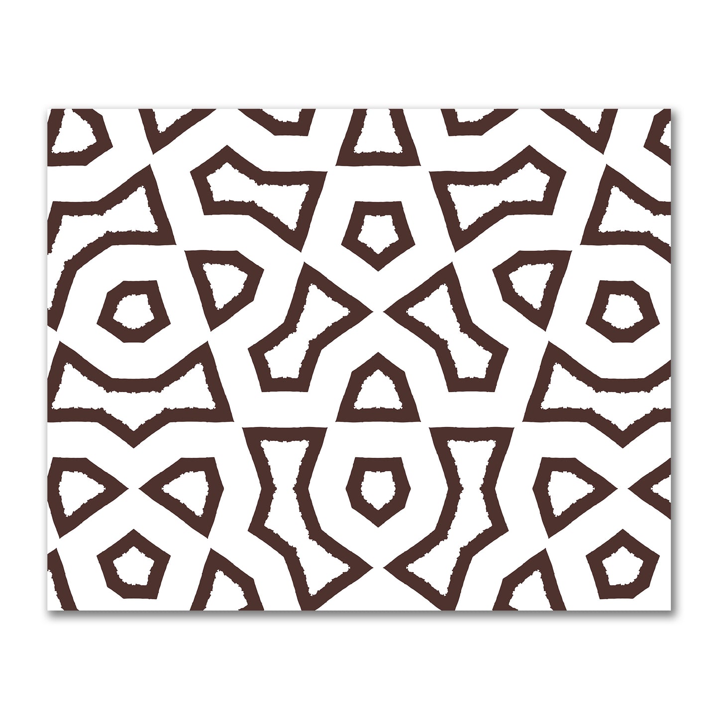 Off-White Cotton Sateen Fabric with Bold Brown Graphic | FACS-1161-391
