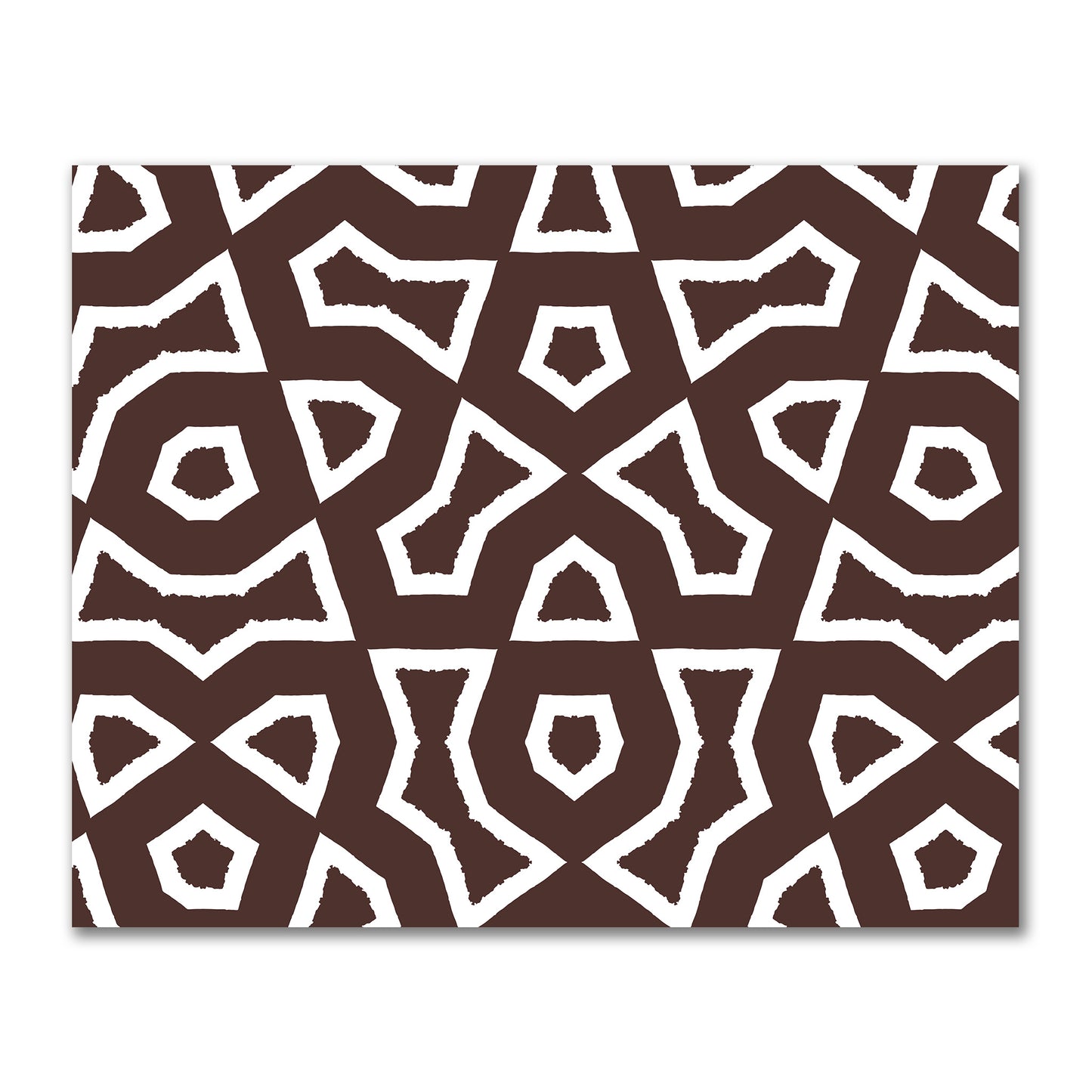 Brown Cotton Sateen Fabric with Bold Off-White Graphic | FACS-1161-392