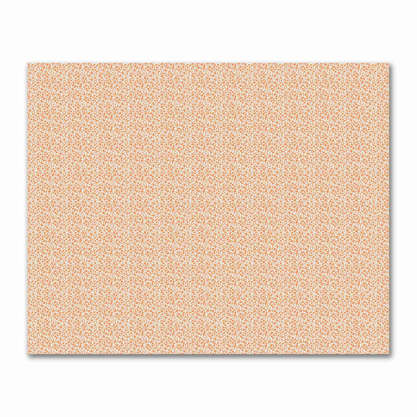 Off-White Cotton Sateen Fabric with Orange Hand-painted Dab Motif Print | FACS-1181-092
