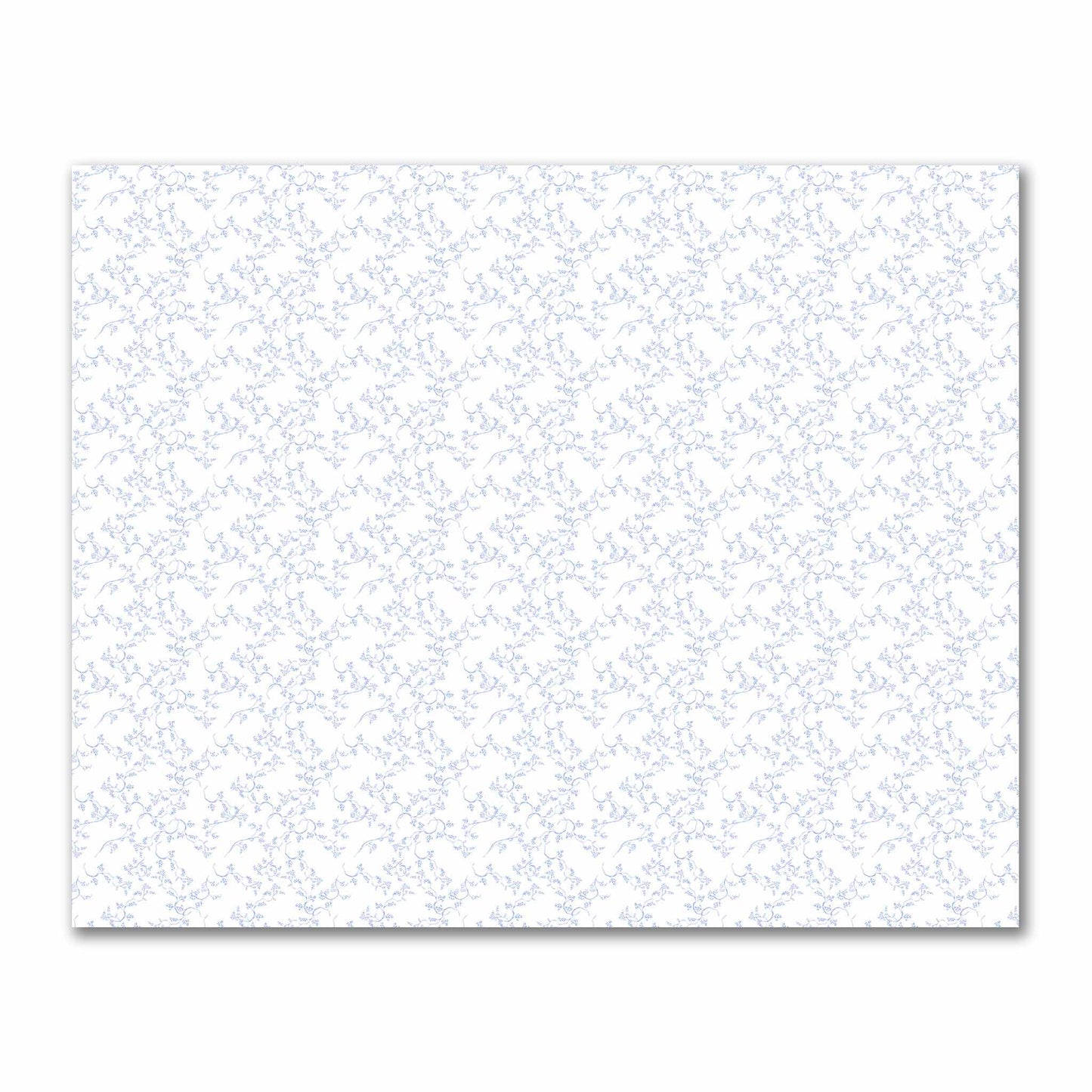 Off-White Cotton Sateen Fabric with Blue Hand-painted Vine Print | FACS-1231-181