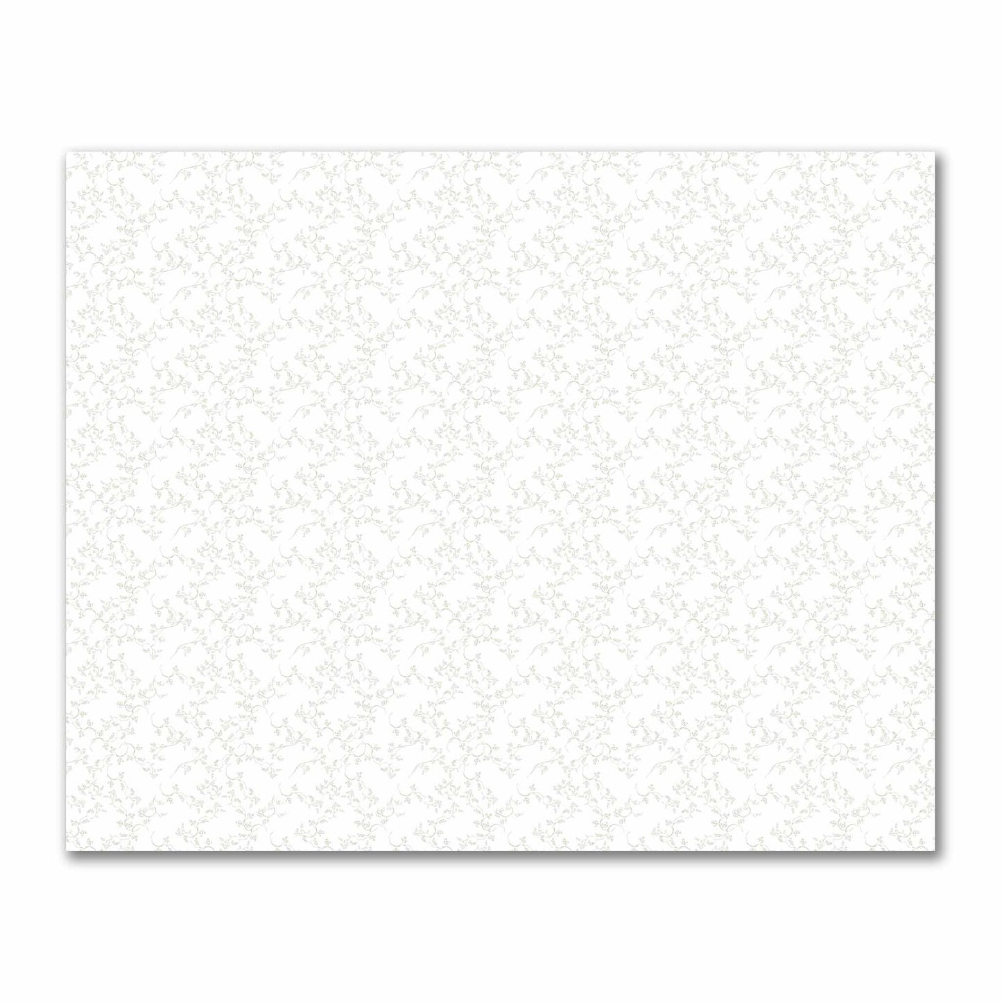 Off-White Cotton Sateen Fabric with Pale Green Hand-painted Vine Print | FACS-1241-181