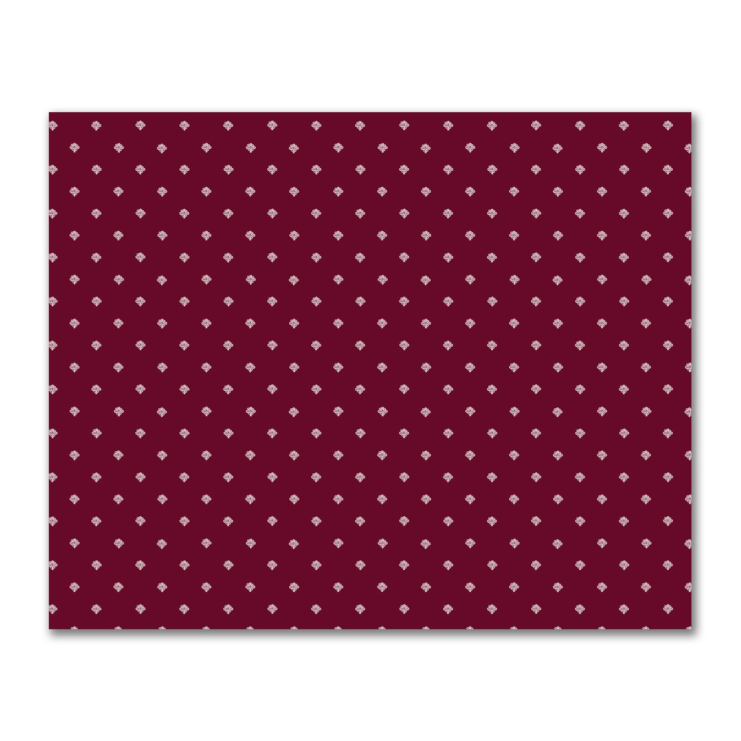 Burgundy Red Cotton Sateen Fabric with Off-White Hand-painted Swizzle Motif Print | FACS-1281-172