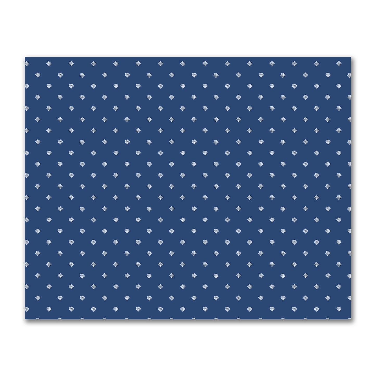 Royal Blue Cotton Sateen Fabric with Off-White Hand-painted Swizzle Motif Print | FACS-1291-172