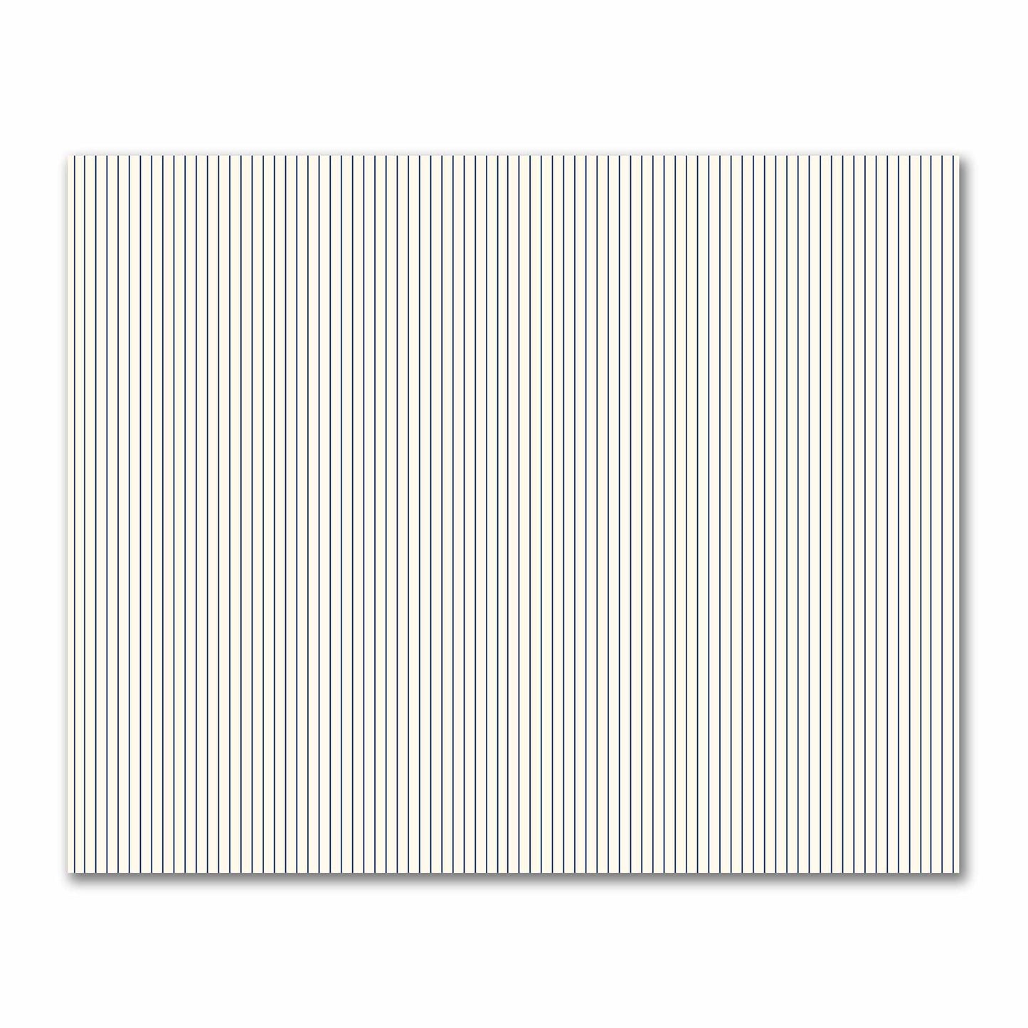 Cotton Sateen Fabric with Fine Royal Blue Stripes on Pale Cream, FACS-1293-151