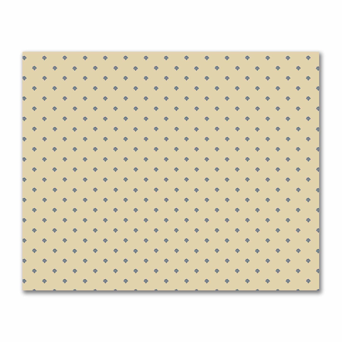 Tan Cotton Sateen Fabric with Royal Blue Hand-painted Swizzle Motif Print | FACS-1294-171