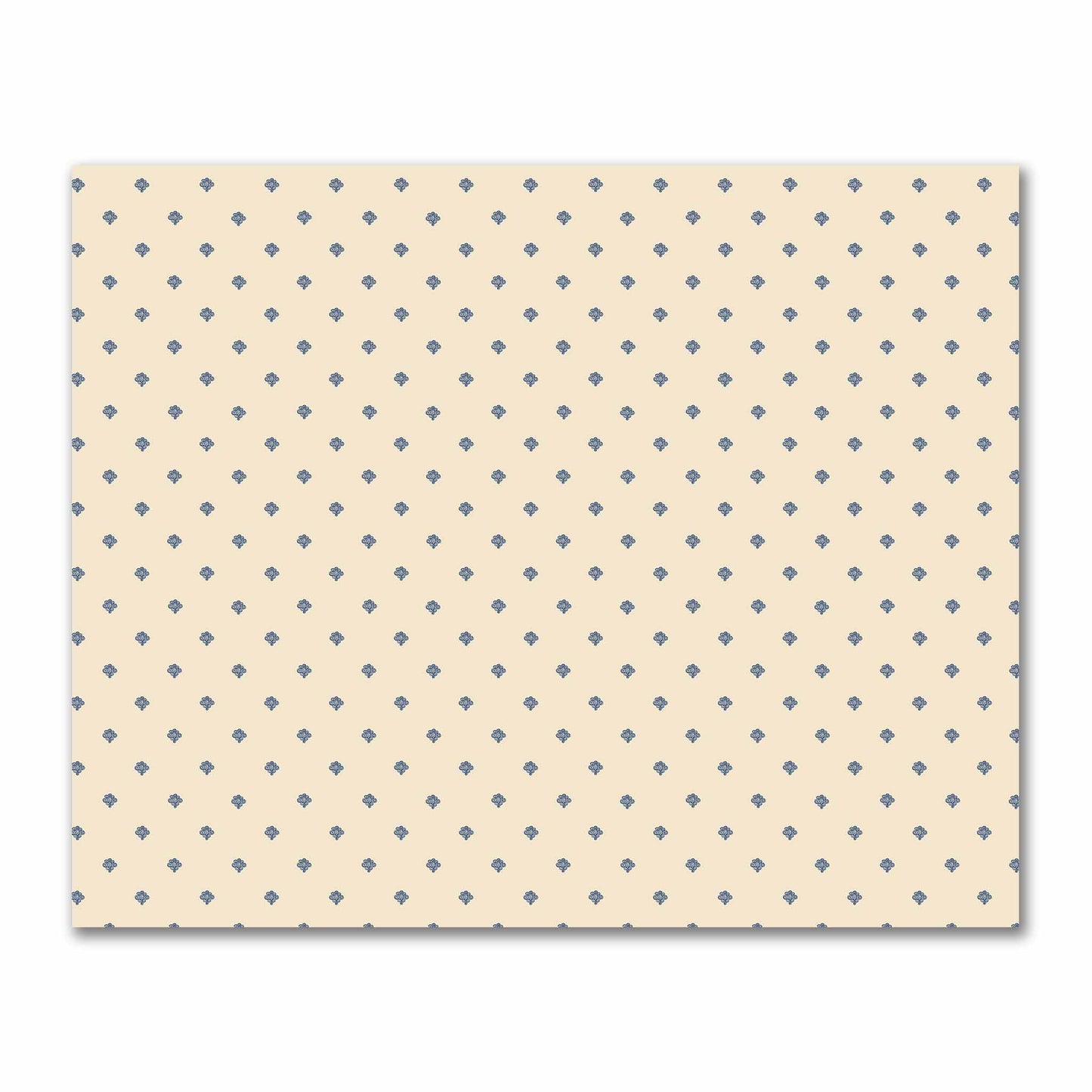 Beige Cotton Sateen Fabric with Royal Blue Hand-painted Swizzle Motif Print | FACS-1295-171