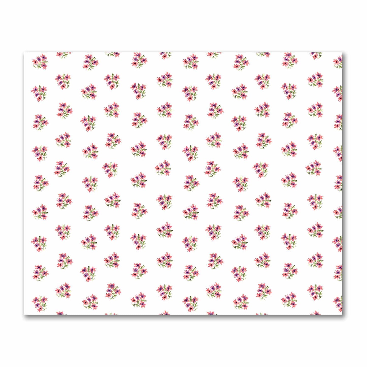 Cotton Sateen Fabric with Hand-painted Pink Watercolor Floral Pattern Print, FACS-1345