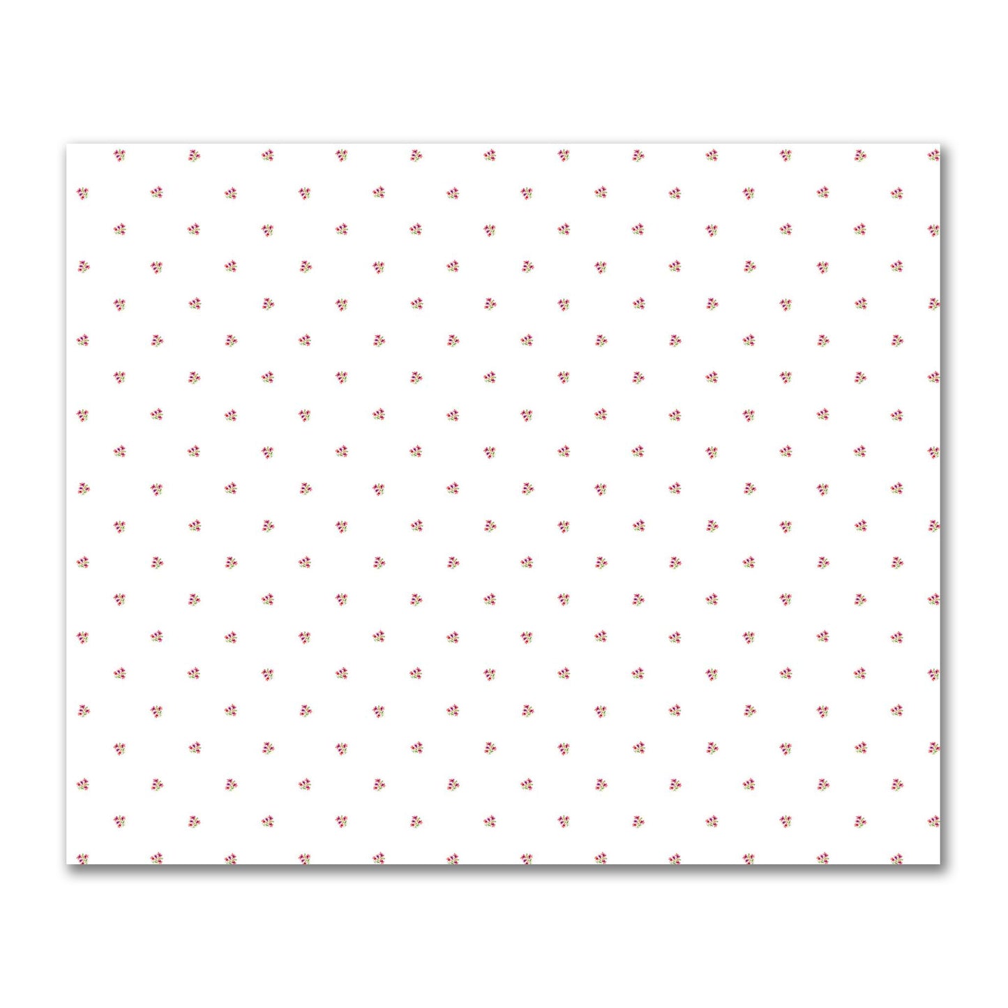 Cotton Sateen Fabric with Hand-painted Small Pink Watercolor Floral Pattern Print, FACS-1346