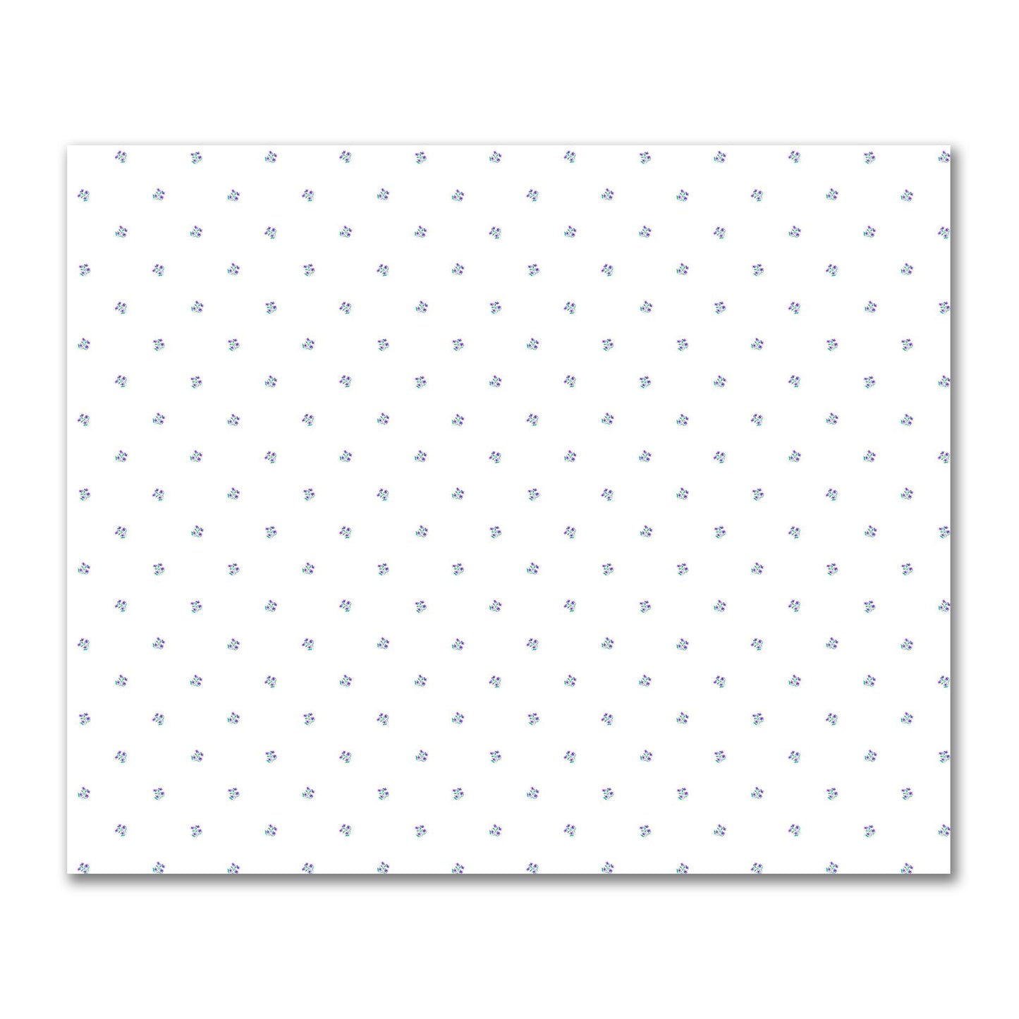 Cotton Sateen Fabric with Hand-painted Small Purple Watercolor Floral Pattern Print, FACS-1356