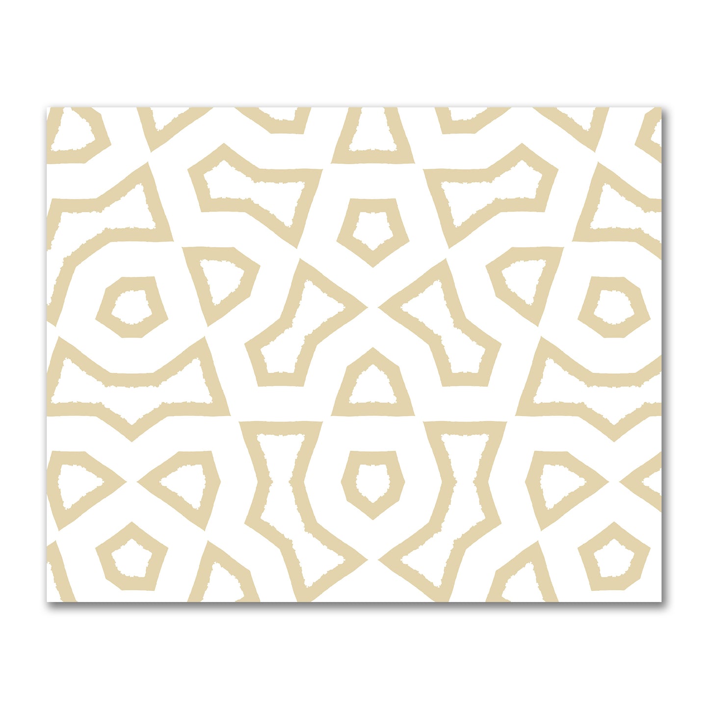 Off-White Cotton Sateen Fabric with Bold Tan Graphic | FACS-1371-391