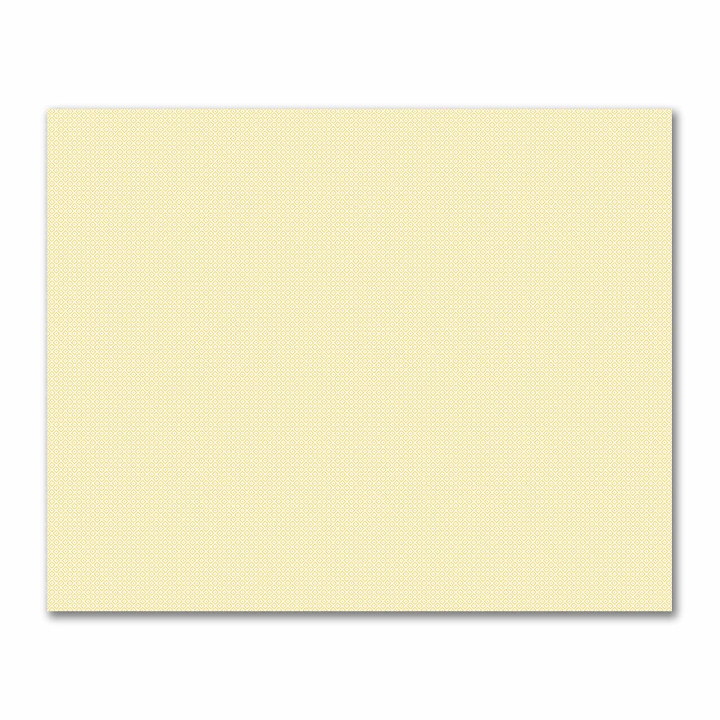 Off-White Cotton Sateen Fabric with Yellow Repeating Square Motif Print | FACS-1381-122
