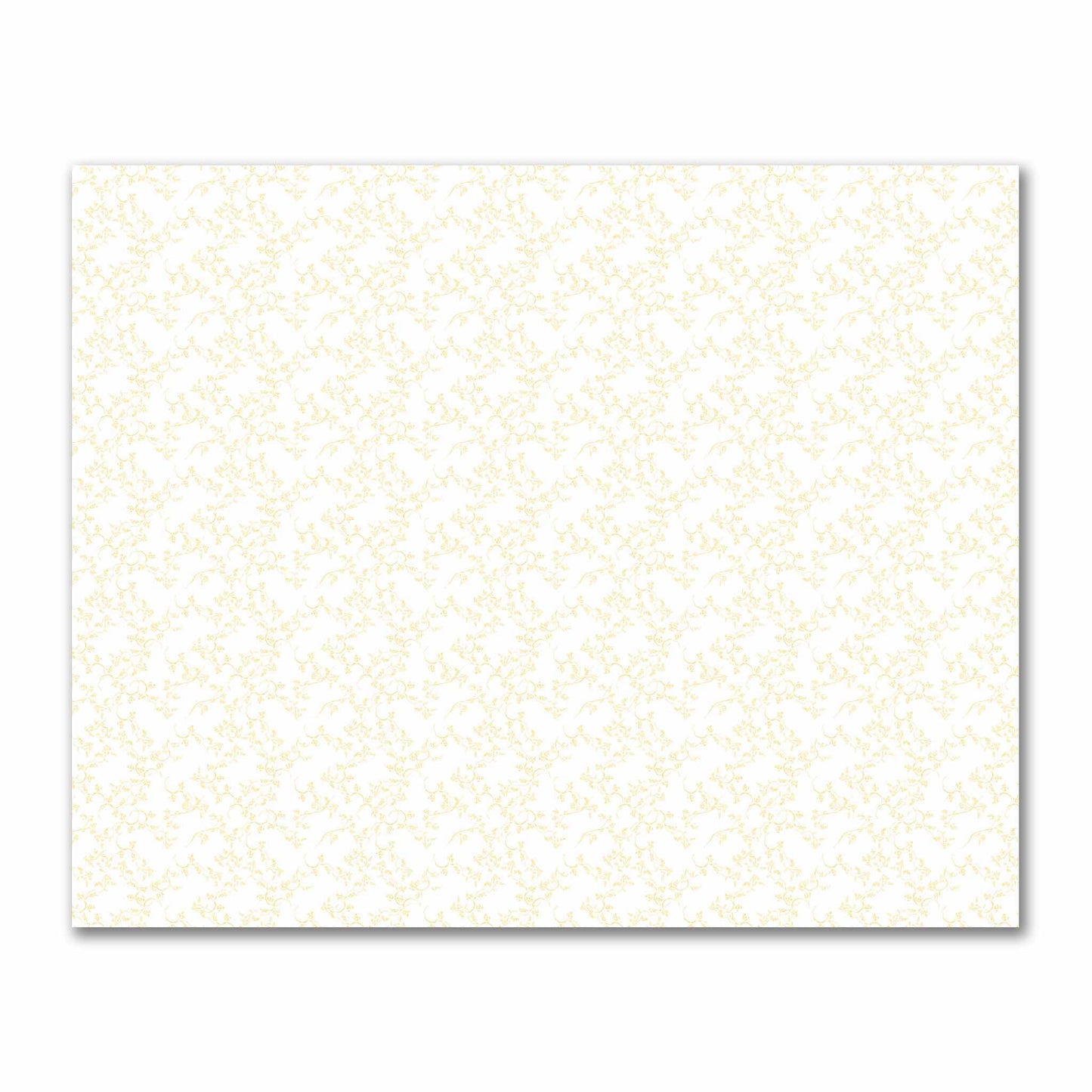 Off-White Cotton Sateen Fabric with Yellow Hand-painted Vine Print | FACS-1381-181