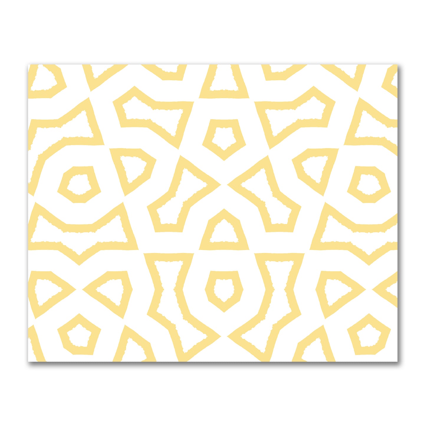 Off-White Cotton Sateen Fabric with Bold Yellow Graphic | FACS-1381-391