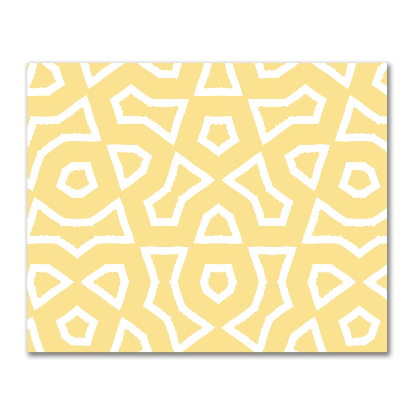 Yellow Cotton Sateen Fabric with Bold Off-White Graphic | FACS-1381-392