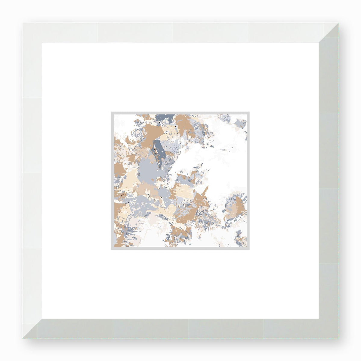 Morning Sky Abstract Graphic Art Print with Faux Mat Board | 30 x 30 cm / 12 x 12 inches | White Frame
