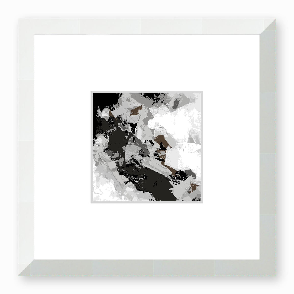Warm Espresso & Charcoal Framed Graphic Art Print with Faux Mat Board | 30 x 30 cm / 12 x 12 inches | White Frame