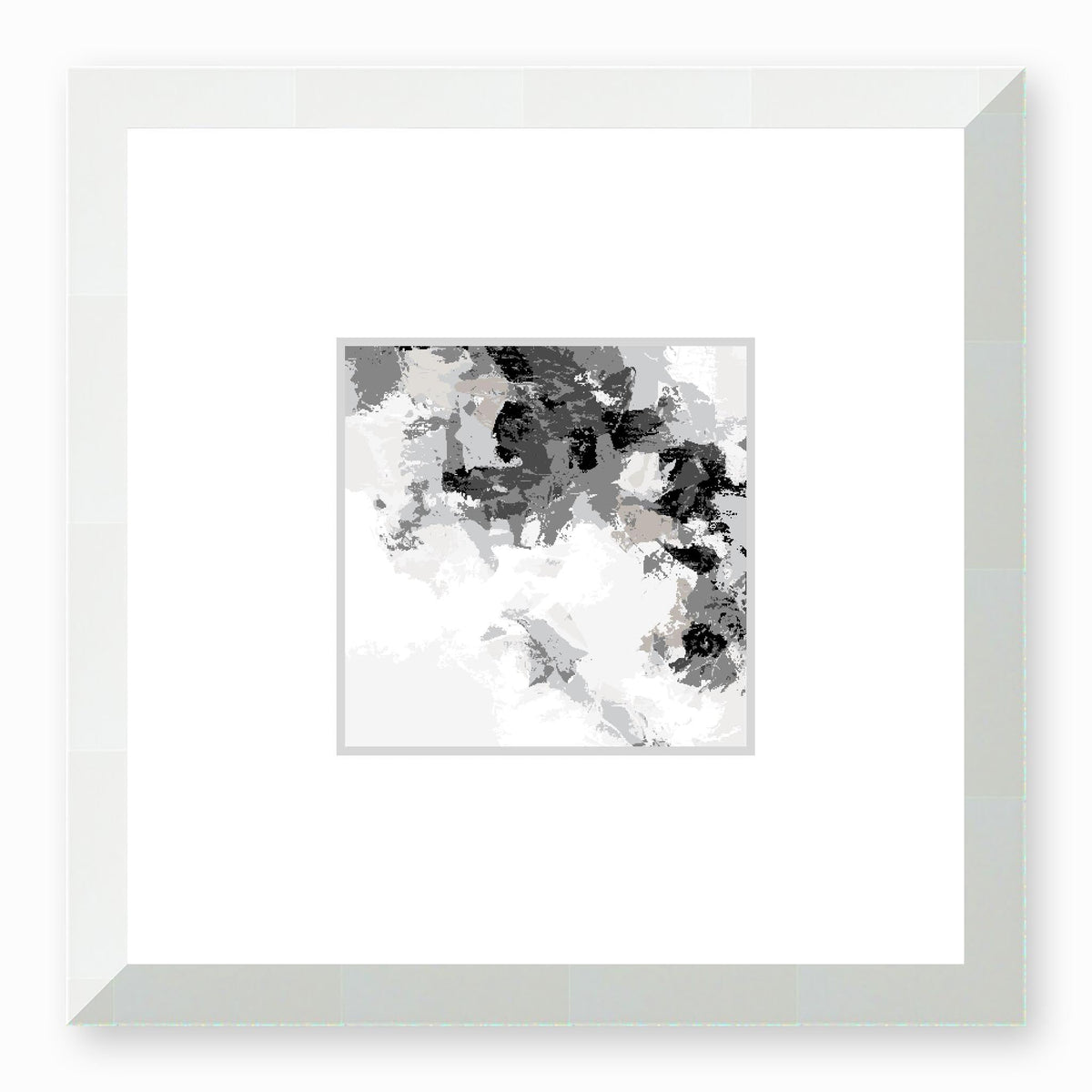 Muted Mineral Taupe Framed Graphic Art Print with Faux Mat Board | 30 x 30 cm / 12 x 12 inches | White Frame