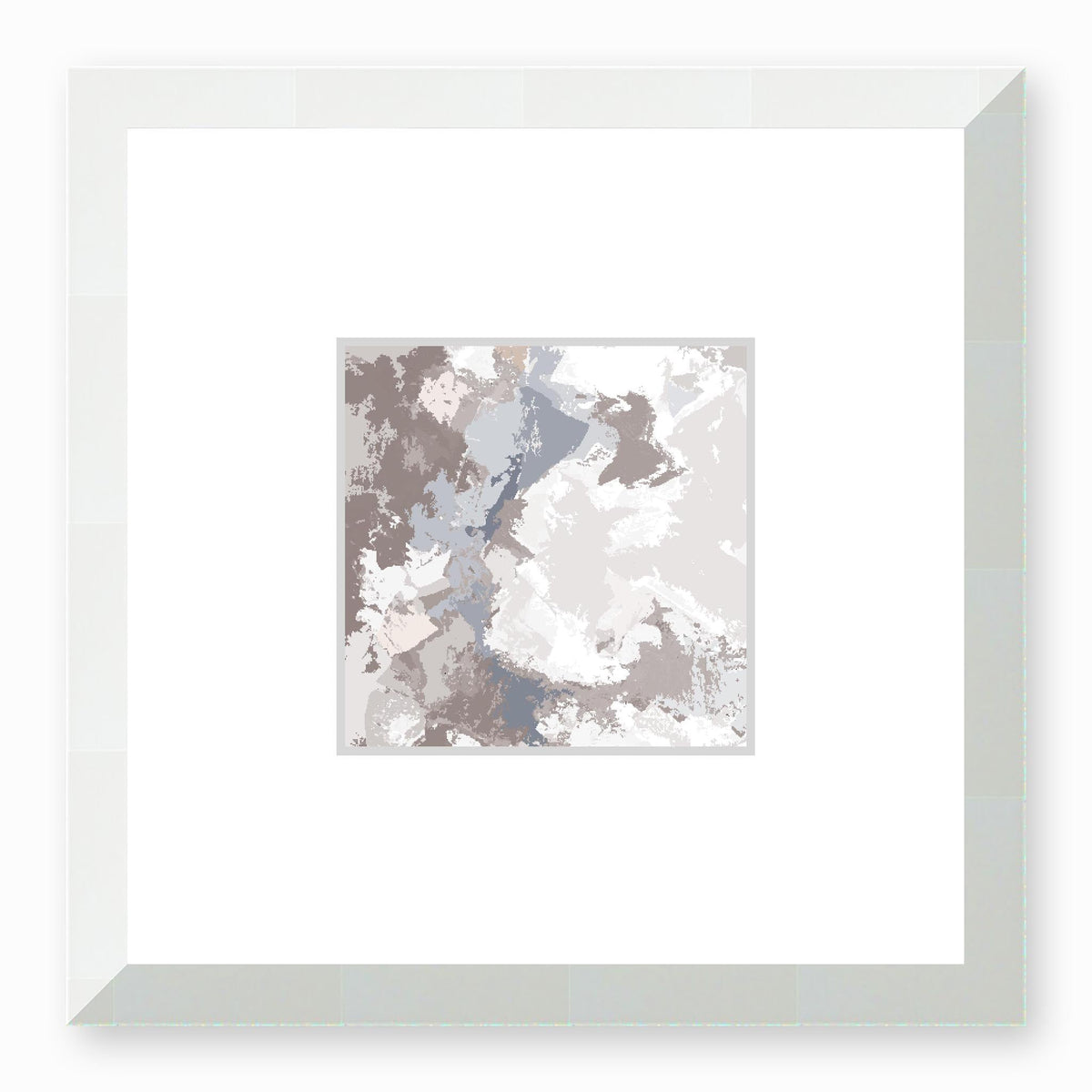 Toasted Caramel Abstract Graphic Art Print with Faux Mat Board | 30 x 30 cm / 12 x 12 inches | White Frame