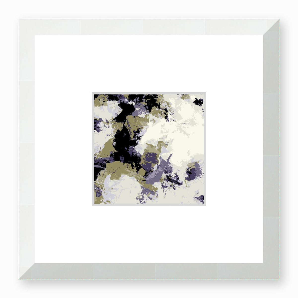Concord Wine Abstract Graphic Art Print with Faux Mat Board | 30 x 30 cm / 12 x 12 inches | White Frame