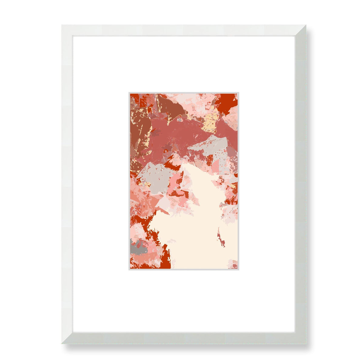 Paprika Twist Abstract Graphic Art Print with Faux Mat Board | 45 x 60 cm / 18 x 24 inches | White Frame