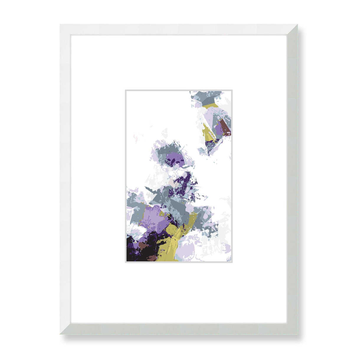Elderberry Garden Abstract Graphic Art Print with Faux Mat Board | 45 x 60 cm / 18 x 24 inches | White Frame