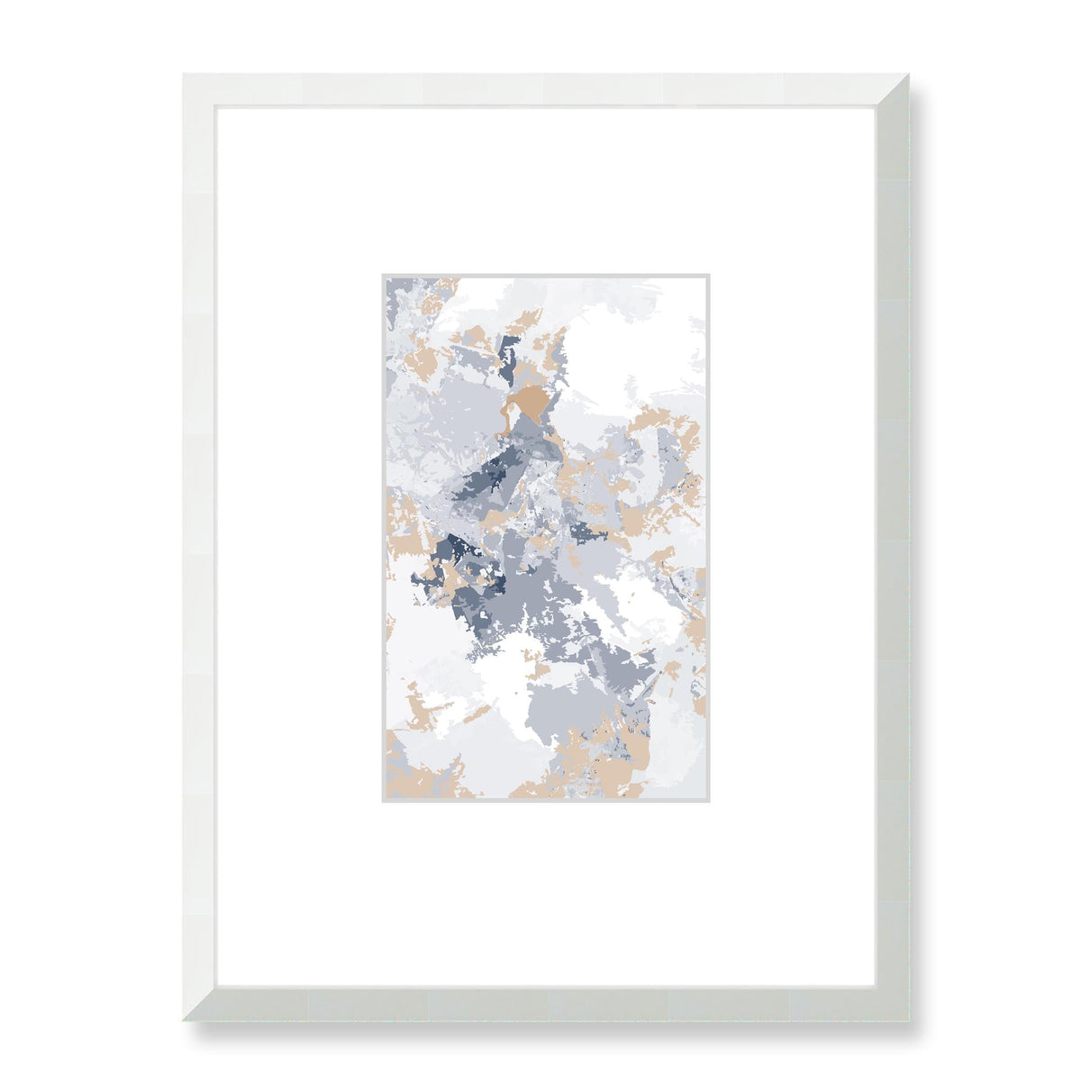 Morning Sky Abstract Graphic Art Print with Faux Mat Board | 45 x 60 cm / 18 x 24 inches | White Frame