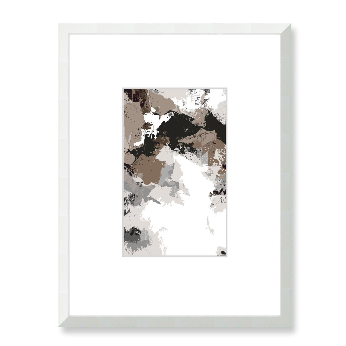 Castle Light Abstract Graphic Art Print with Faux Mat Board | 45 x 60 cm / 18 x 24 inches | White Frame