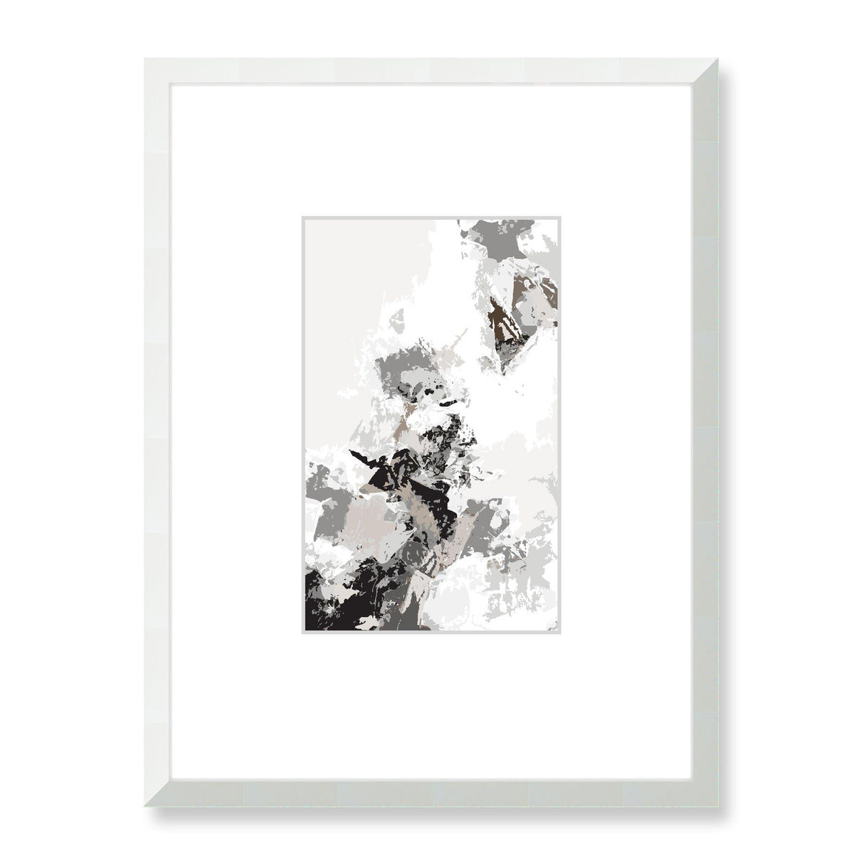 Castle Light Abstract Graphic Art Print with Faux Mat Board | 45 x 60 cm / 18 x 24 inches | White Frame